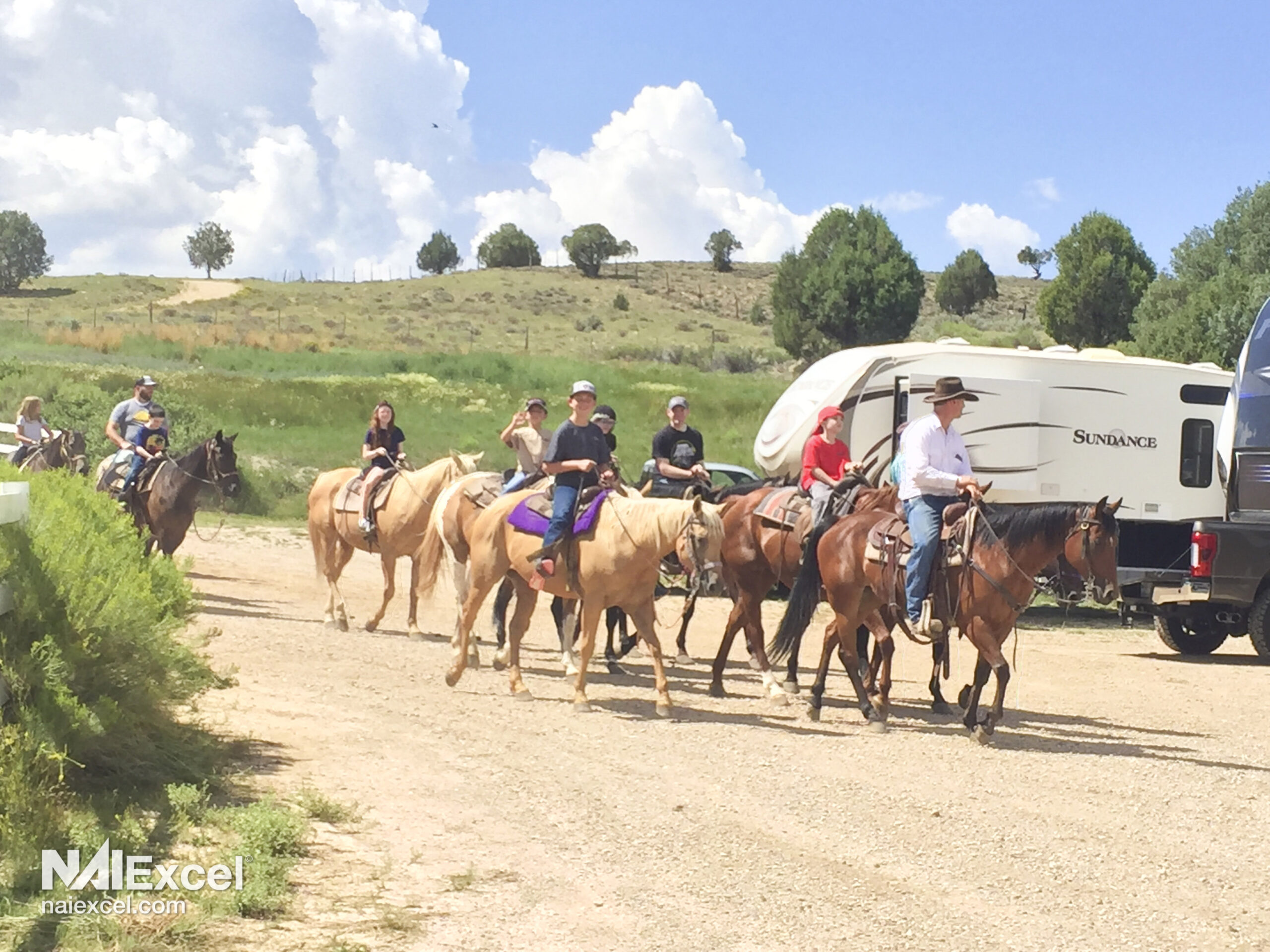 Horse riding at NAI retreat at Lucky 7 Ranch