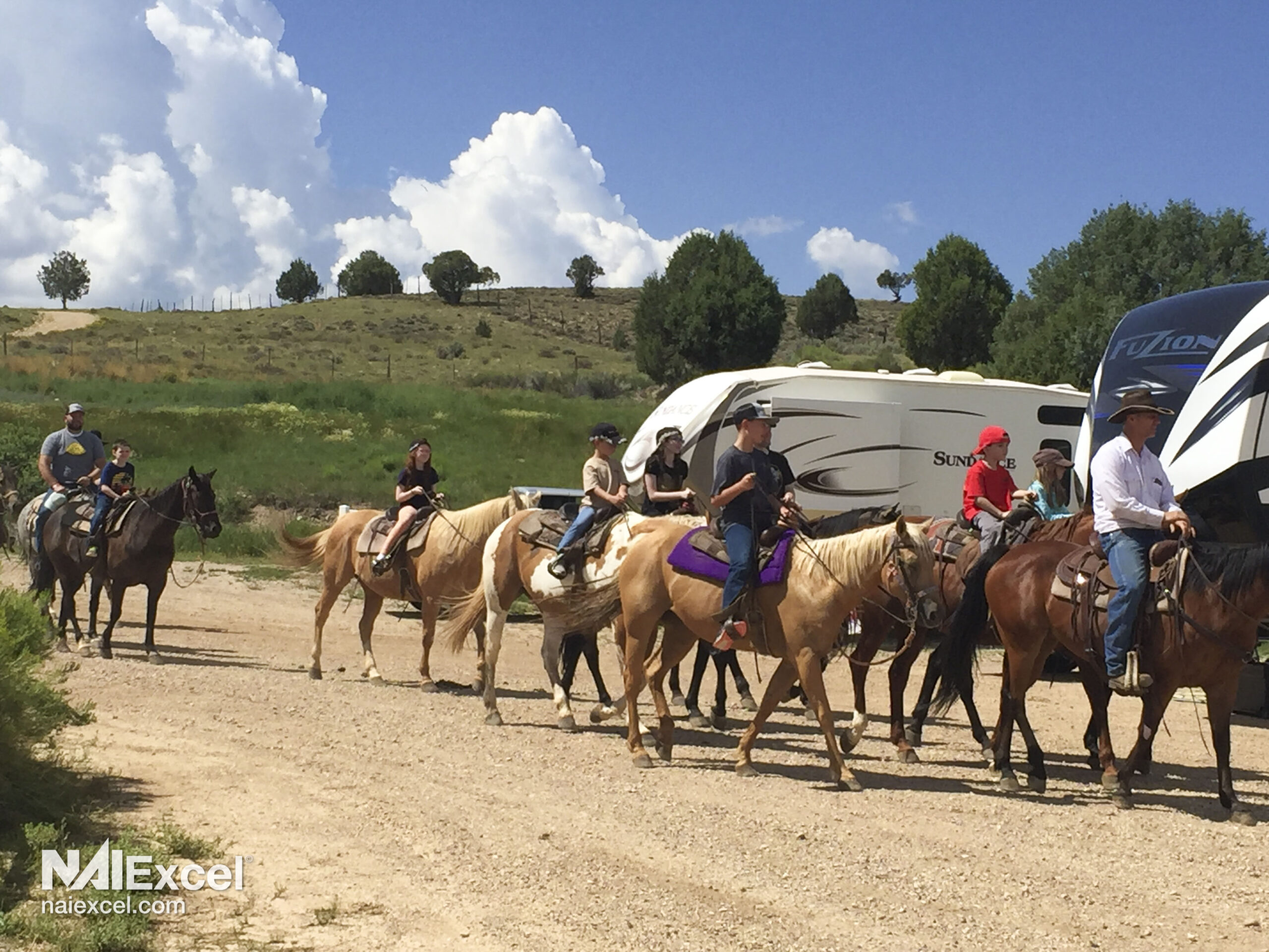 Horse riding at NAI retreat at Lucky 7 Ranch