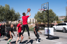 NAI Vegas team playing 3 vs 3 in Charity Basketball Tournament