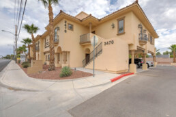 Corner view of a Las vegas commercial real estate building on Russell road