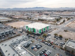 drone view of warehouse